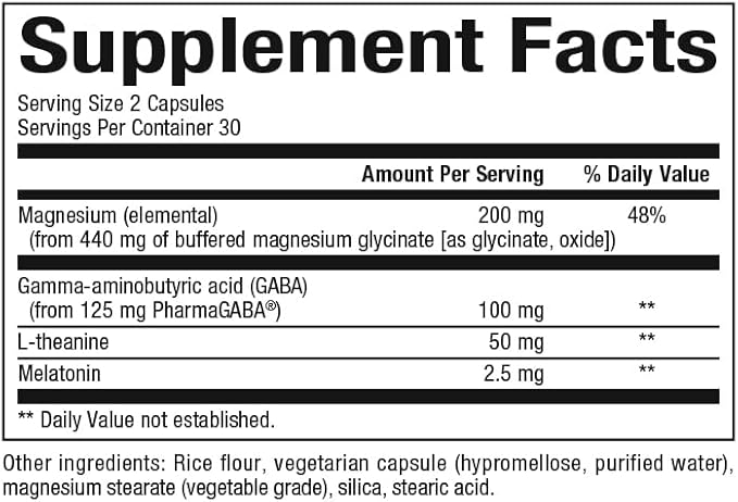 Stress-Relax Nighttime Magnesium GLYCINATE, 60 Capsules