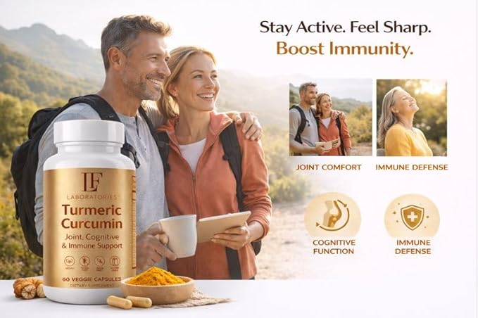 Turmeric Curcumin 2600mg Supplement — 95% Curcuminoids with Black Pepper Extract — High Absorption — Joint Mobility & Vitality Support — Vegan Capsules