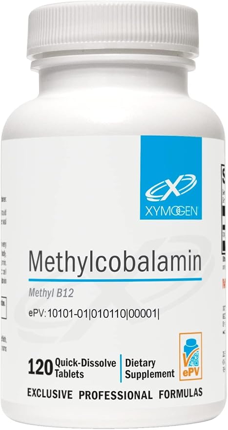 XYMOGEN Methylcobalamin - 5 mg Vitamin B12 - Supports Healthy Methylation, Neurological Health & Red Blood Cell Formation - Non-GMO & Gluten Free - 120 Quick-Disssolve Tablets