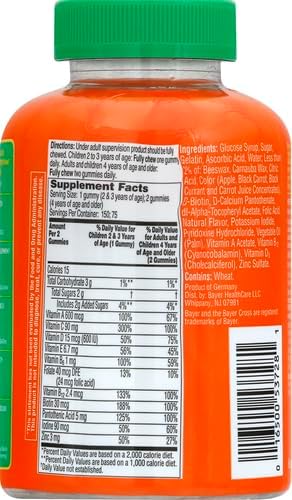 Flintstones Gummies Kids Vitamins with Immunity Support*, Kids and Toddler Multivitamin with Vitamin C, Vitamin D, B12, Zinc & More, Orange 150ct, (Pack of 2)