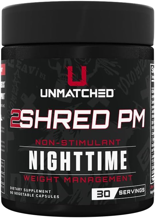 Unmatched 2Shred AM + PM | Non Stimulant Weight Management System | Thermogenesis, Fat Burning, & Appetite Control | 180 Vegetable Capsules, 30 Day Supply