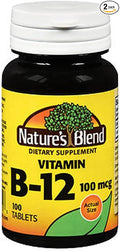 Nature's Blend Vitamin B12 100 mcg Tablets - 100 ct, Pack of 2
