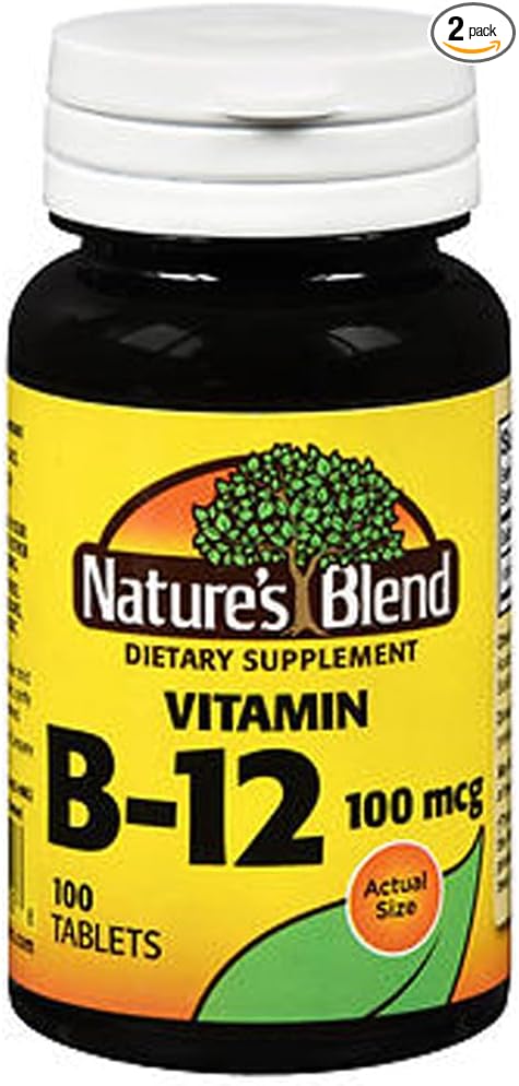 Nature's Blend Vitamin B12 100 mcg Tablets - 100 ct, Pack of 2