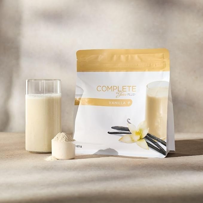 Complete by JuicePlus+ Single Serve French Vanilla Shakes - Plant-Based Nutrition - Whole Food Based Shake Powder with Protein, Fiber & Prebiotics - 30 Servings (2 Pouches, 30 Servings)