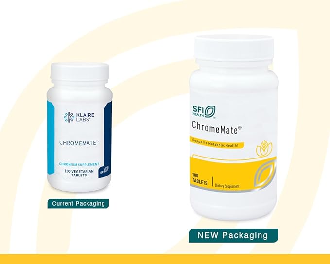 Klaire Labs SFI Health Chromemate - Chromemate Chromium Polynicotinate 200mcg Supplement - Bioavailable Form of Chromium with Niacin - Hypoallergenic (100 Tablets)