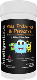 Intelligent Labs Kids/Children Probiotics 6 Billion CFU with Prebiotics, PHGG & FOS, Once-Daily Chewable, Great Taste, 10x Effectiveness, 60-Day Supply, Third-Party Verified
