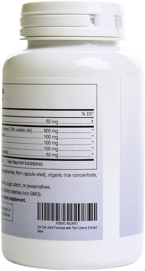 Go Out Relief Joint Formula and Uric Acid Support with Tart Cherry Concentrate, Black Cherry Extract 20:1, Celery Seed Extract and Turmeric Root. Helps You Get Out and About. It Works!