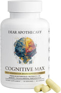 Cognitive Max Brain Health Supplement - DMAE Bacopa Ginkgo GABA Phosphatidylserine - Brain Nutrition Formula with B Complex DHA Vitamins Minerals - Daily Cognitive Wellness - Vegan - 60 Capsules