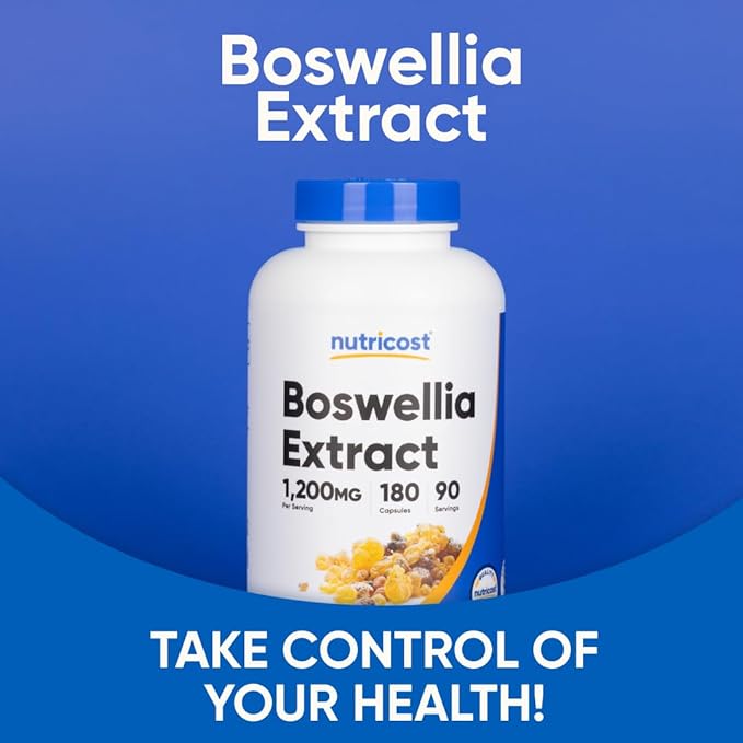 Nutricost Boswellia Extract 180 Capsules for 90 Servings Per Bottle - Gluten Free and GMO Free, Vegan