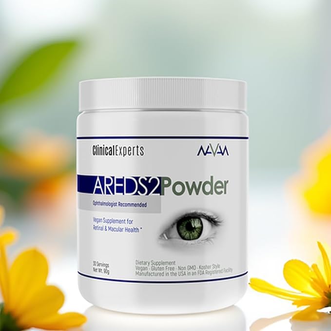 Navan AREDS 2 Powder - for Those Who Can't Consume Tablets or Softgels - Eye Vitamins & Minerals Antioxidant Supplement by Clinical Experts - Lutein, Zeaxanthin & Zinc - Kosher Style, 30 Servings