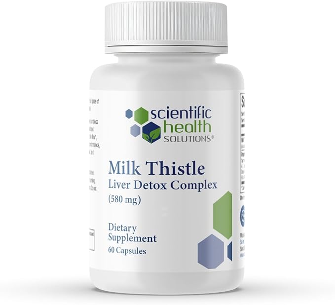 Milk Thistle Liver Detox Complex – Clinical-Grade Liver Support Supplement with Turmeric, Dandelion, Beet, Picrorhiza, Black Pepper – Phase I & II Detox – 60 Capsules – Non-GMO