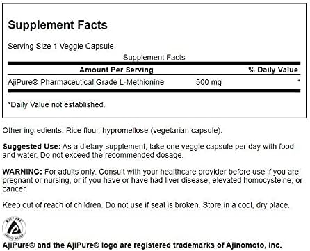 Swanson ULT L-METHIONINE AJI 500MG 60 Veg CP
