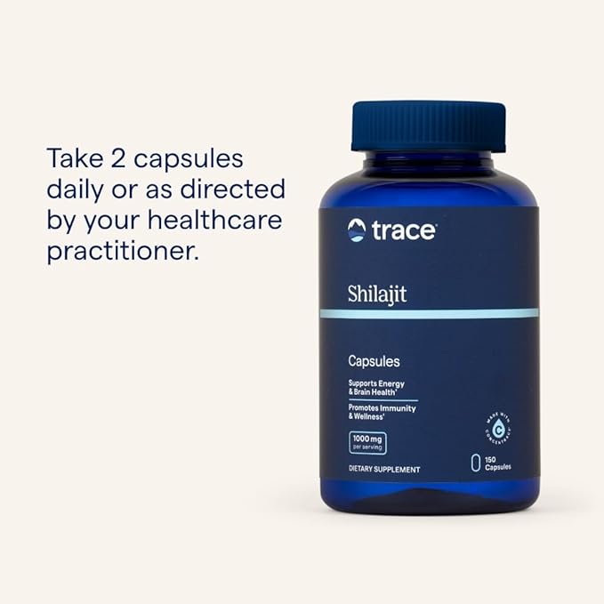 Trace Minerals Shilajit Capsules - Shilajit Supplement for Daily Wellness - Immunity Support - Energy, Brain Health & Digestion Support - 150 Count (75 Servings)