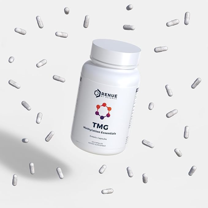Renue By Science TMG | High Strength TMG Supplements | 120 Trimethylglycine Capsules - 900mg TMG per Serving with Vitamin B12 Vitamin B6 Folate & Zinc | Made in the USA & Third-Party Tested