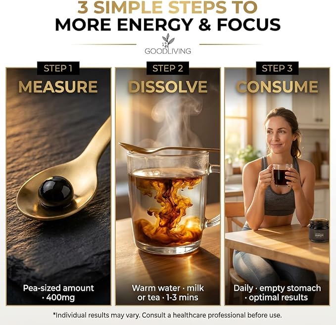 GoodLiving Himalayan Shilajit Resin 30g, Lab Tested, 80% Fulvic Acid | Supports Energy, Focus & Stamina, 80% Fulvic Acid, 85+ Trace Minerals, Lab Tested