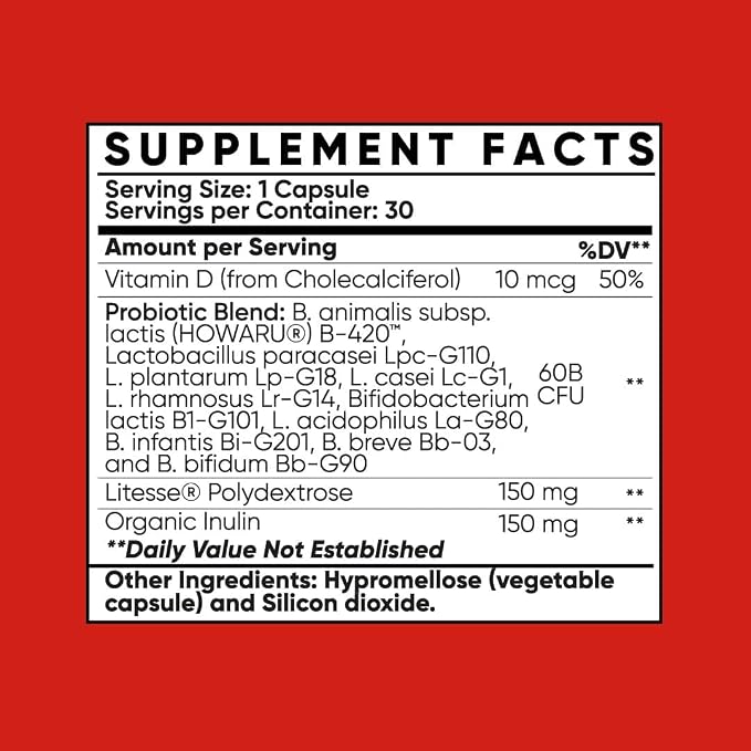 MultiBlue Probiotic Fit – Supports Natural GLP-1 & Appetite Control for Women & Men, Bifidobacterium B-420, Digestive & Gut Health, 10 Probiotic Strains, 60 Billion CFU, Prebiotic + Vitamin D3, 60ct