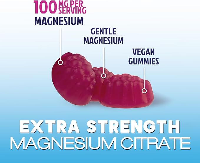 Magnesium Citrate Gummy - High Absorption Magnesium Gummies for Adults & Kids - Enhanced Bioavailability Form Mag Citrate Supplement - Improved Vegan Formula - Delicious Raspberry Flavor - 120 Gummies