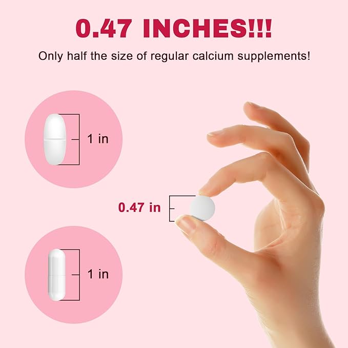 (2 Pack) Calcium Citrate with Vitamin D3 Supplement for Women & Men, Calcium Citrate 600/1200 mg with Magnesium Zinc D3 for Bone Muscle & Teeth Health - 120 Count - 120 Day Vegan Supply
