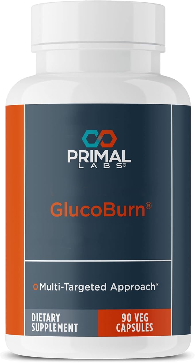 Primal Labs GlucoBurn Support Supplement with White Mulberry Leaf Extract and Alpha Lipoic Acid, 90 Veg capsules