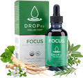 DropRx Focus, Liquid Drop Supplement for Memory, Brain Support, Clarity & Focus - Ginkgo Biloba and Ginseng Organic Herbal Blend - Made in USA by Dr. Nicole Saphier (2fl.oz)