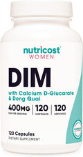 Nutricost Diindolylmethane DIM Supplement for Women 400mg, 120 Capsules, with Dong Quai, Calcium & Black Cohosh - Vegan, Non-GMO and Gluten Free
