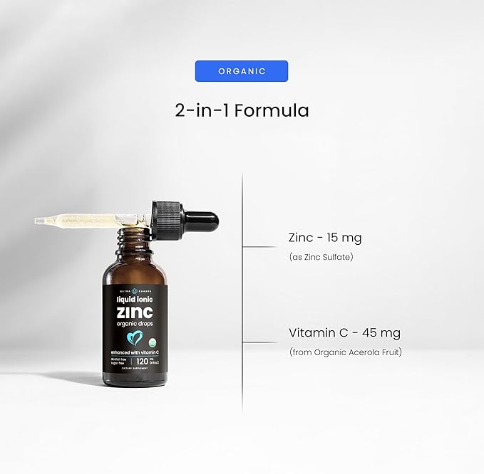 NutraChamps Liquid Zinc for Kids & Adults, Vegan, Pure Ionic Zinc Drops Enhanced with Vitamin C, Supplements for Immune Support, Sugar-Free Liquid 4 oz