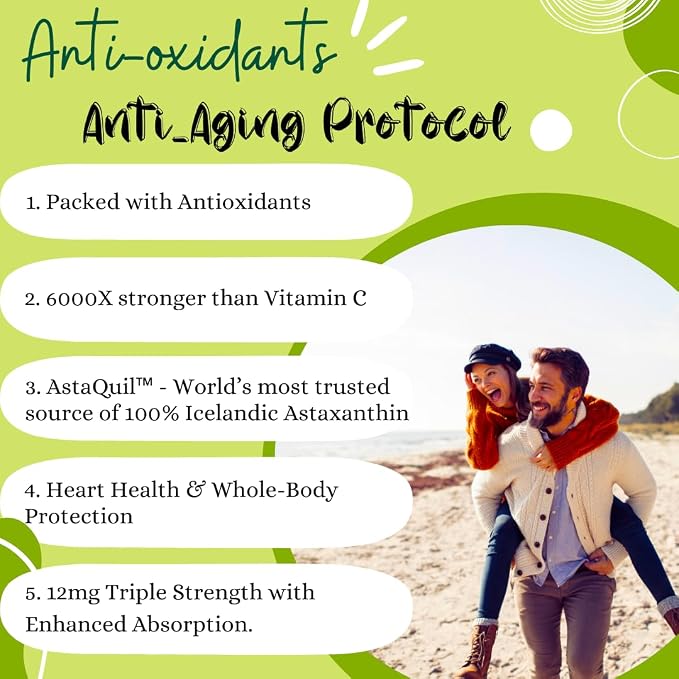 Advanced Bionetix 2 Pack Triple Strength AstaQuil™ Astaxanthin 12mg High Bioavailability Formula, 120 Softgels Organic Coconut Oil for Enhanced Absorption. Powerful Antioxidant Eye Joint Heart Health