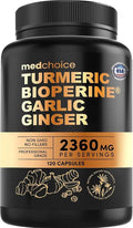 4-in-1 Turmeric Joint Support Supplements with Garlic and BioPerine - 2360 mg High Potency Herbal Blend for Mobility, Everyday Flexibility, Digestive Comfort, and Active Aging Support (120ct)