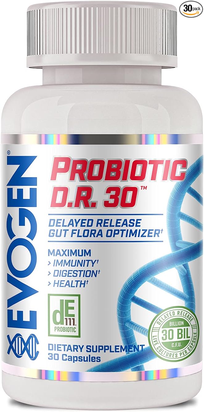 Evogen Probiotic D.R. 30 | Delayed Release Gut Flora Optimizer | Supports Immunity, Digestion, & Health | 30 Billion CFUs | 30 Capsules