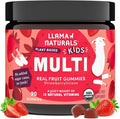 Llama Naturals Kids Multivitamin Gummies | Real Fruit, No Added Sugar Cane | Organic Vegan Toddler Whole Food Vitamins | Vitamin D, C & Beta Carotene Gummy Supplement | Strawberry 90 Ct (1-2 Months)