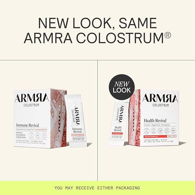 ARMRA Colostrum Powder | Vine Watermelon | Gut Health & Bloating | Skin & Hair | Immunity | Keto, Gluten & Fat-Free | 30 Servings