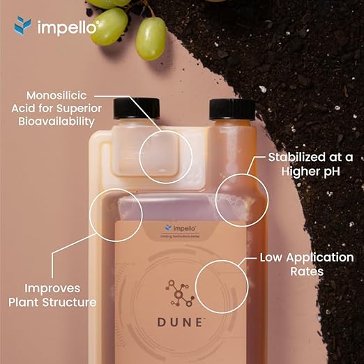 Dune - Bioavailable Silica for Plants – Strengthens Cell Walls, Boosts Growth & Stress Resistance – Bigger Yields – Hydroponic & Soil Compatible - Medicinal, Fruit, Vegetable & Ornamental Growers