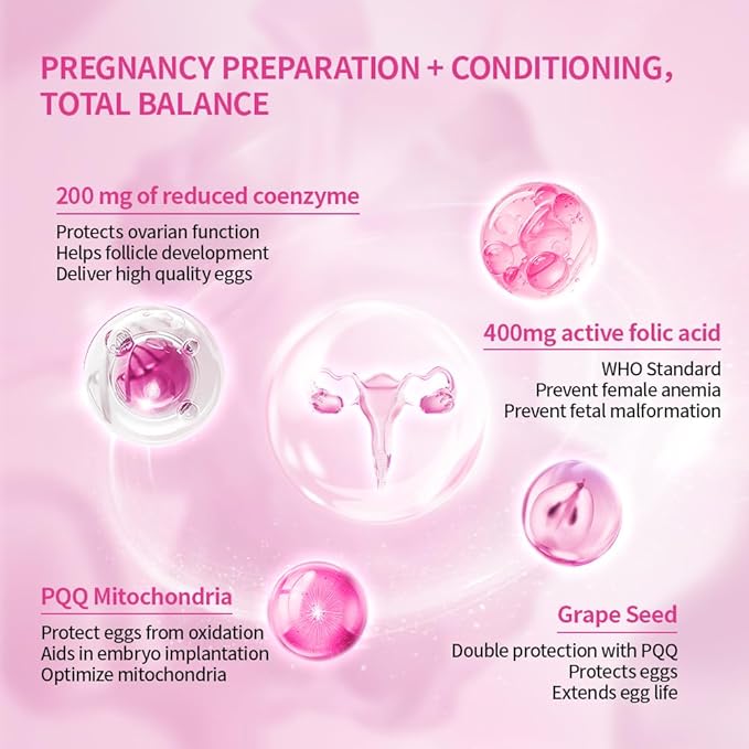 DR.AUSTIN DRAUSTIN Coenzyme Q10 Preparation for Pregnancy Reduction 200mg Mitochondrial PQQ Folic Acid Imported from The United States (2)