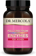 Dr. Mercola Full Spectrum Enzymes for Women - 22 Diverse Enzymes - Supports Digestive & Gut Health - Non-GMO, Gluten-Free & Soy-Free - 90 Capsules (90 Servings)