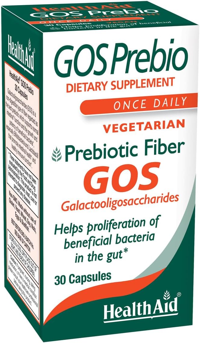 HealthAid GOSPrebio, Prebiotic Fiber, Once Daily, 30ct, Helps Proliferation of Beneficial Bacteria in the Gut, Galactooligosaccharides