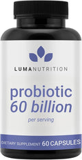 Luma Nutrition Probiotics 60 Billion CFU Per Serving with Prebiotics - Probiotics for Women and Men - Formulated for Digestive Enzyme Health - Vegan & Gluten-Free - 60 Capsules