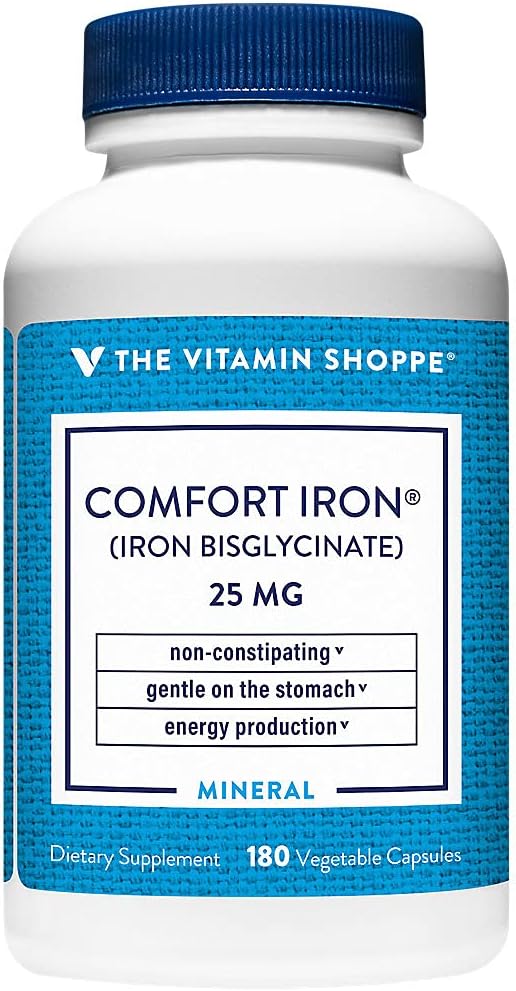 The Vitamin Shoppe Iron 25MG - Red Blood Cell Production, Energy & Oxygen Transport Support, Essential Mineral