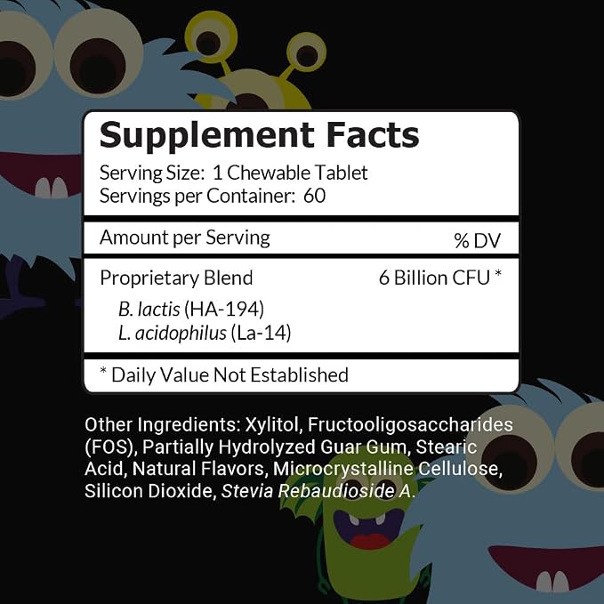 Intelligent Labs Kids/Children Probiotics 6 Billion CFU with Prebiotics, PHGG & FOS, Once-Daily Chewable, Great Taste, 10x Effectiveness, 60-Day Supply, Third-Party Verified