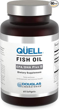 Douglas Laboratories Quell Fish Oil EPA/DHA Plus D | 3:2 Ratio of EPA to DHA Essential Omega 3 Fatty Acids Plus 1,000 I.U. of Vitamin D3* | 60 Softgels
