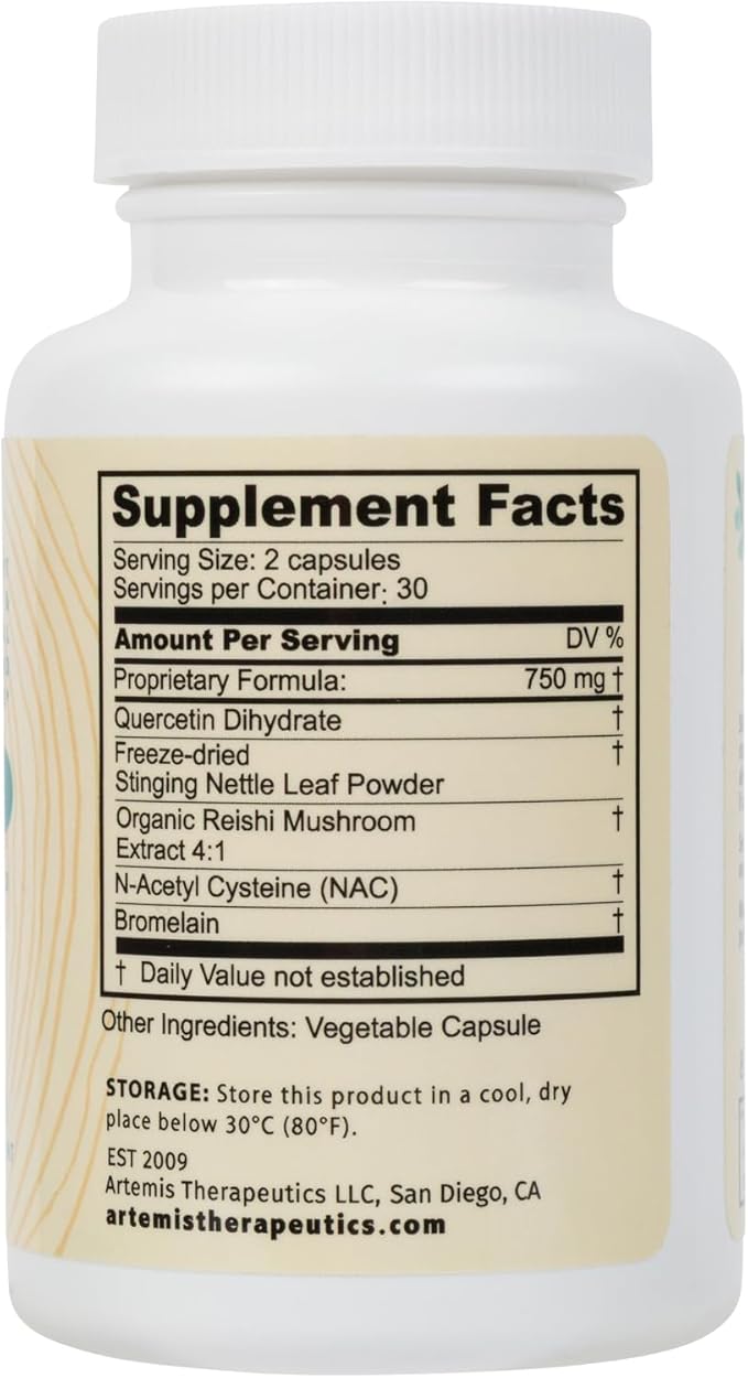 Lucidia Quercetin with NAC, Bromelain, Reishi & Stinging Nettle - Immune Support & Seasonal Wellness - Practitioner Formulated, Non-Drowsy Supplement, 60 Capsules