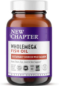 New Chapter Wholemega Fish Oil Supplement - 2000mg per Serving, Clinically Proven Wild Alaskan Salmon Oil with Omega-3 + Vitamin D3 + Astaxanthin, 120 Softgels