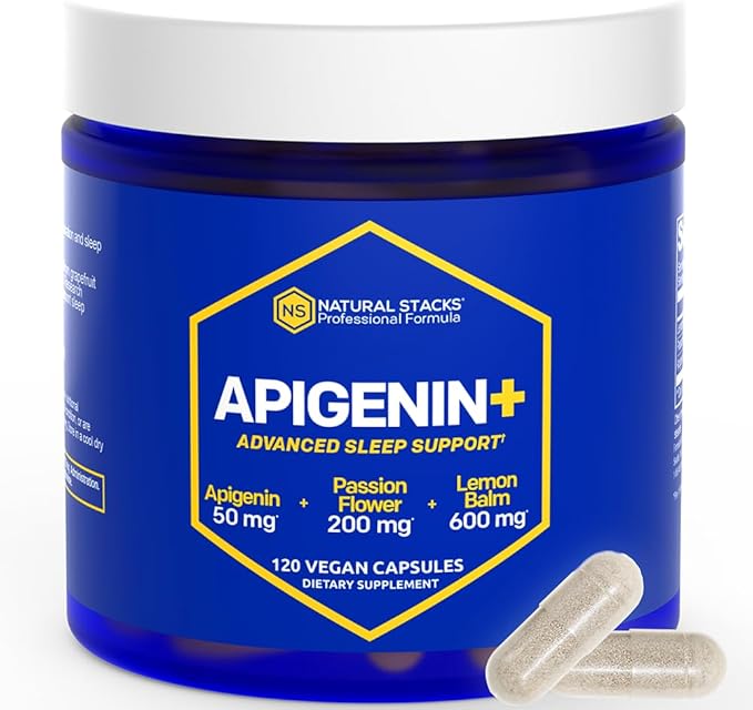 NATURAL STACKS Apigenin for Sleep + Magtech Magnesium Supplement Bundle - Supports Sleep & Brain Health* - 210 Total Capsules
