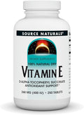 Source Naturals Vitamin E, 400 iu Fat-Soluble Antioxidant - 250 Tablets