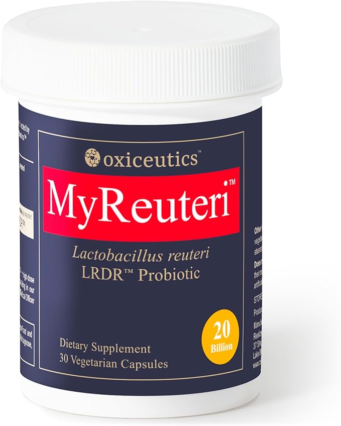 MyReuteri™ 20 Billion CFU Probiotic – Enhanced-Strength L. reuteri LRDR™ + FOS Prebiotic – by Dr. William Davis – Makes Yogurt-Like Superfood – 30 Veg Capsules
