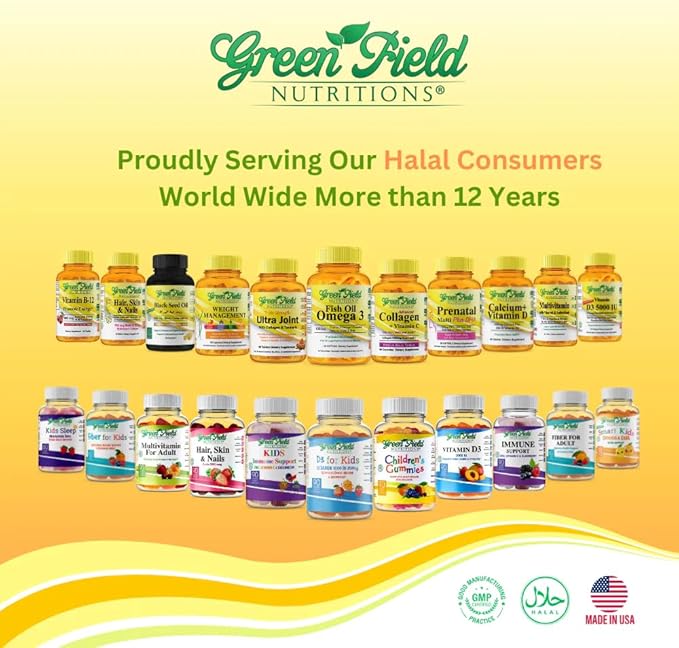Greenfield Nutritions Halal Vitamin E 400 IU Softgels (180mg) 60 Counts – Dietary Supplement for Skin, Heart, Eye, and Immune Health Support – 2 Month Supply