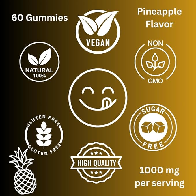 Lion’s Mane Sugar Free, Vegan Gummies, High Potency, Double Extracted, 60 Gummies
