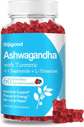 Ashwagandha Gummies with L-theanine, Ashwa Root Supplement Gummy for Women Men, 60 Mixed Berry Flavored Gummies