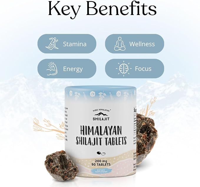 Pure Himalayan Shilajit for Men and Women, 75 Servings of Purest Original Himalayan Shilajit Tablets, 85+ Trace Minerals, Fulvic Acid