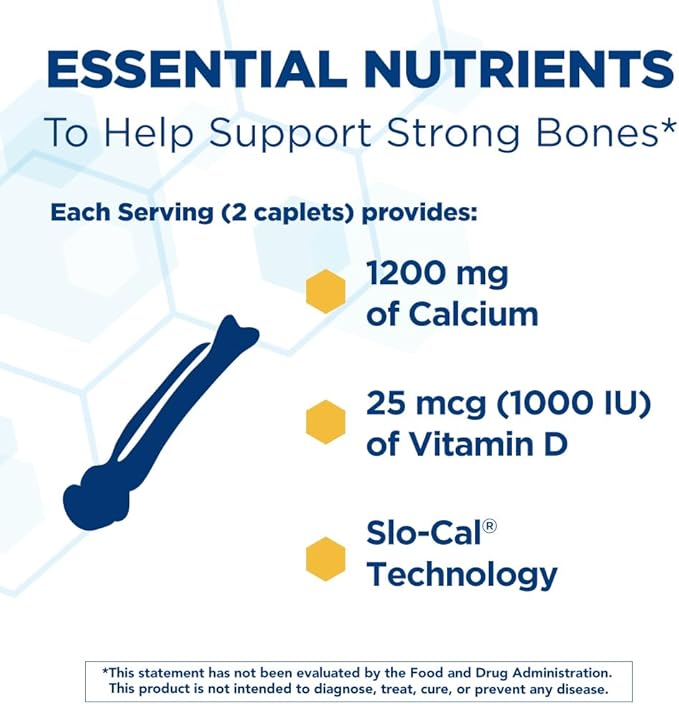 Citracal Slow Release- Calcium 1200 mg with Vitamin D3, Magnesium, Calcium Supplement, Bone Health Support, Take Once Daily Caplet, 80 Count