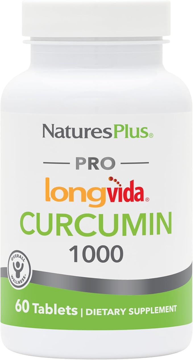 NaturesPlus PRO Longvida Curcumin 1000 mg - 60 Tablets - Promotes Healthy Free Radical Protection - Non-GMO, Vegan & Gluten Free - 60 Servings